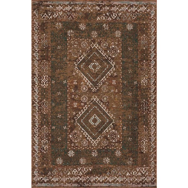 Liorisse Traditional Brown 6 ft. x 9 ft. Outdoor Area Rug