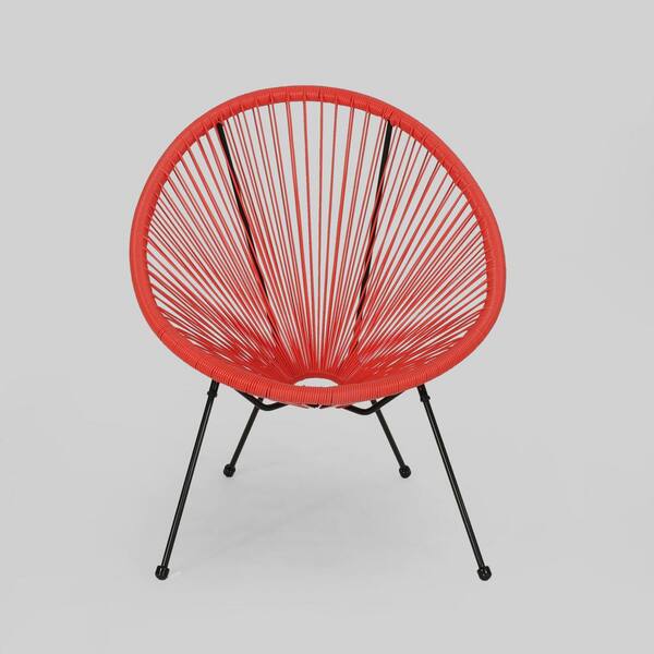 Runesay Red Round Outdoor Woven Chair Conversation Set For
