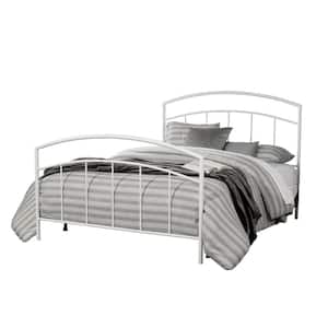 Julien White Textured Full Bed with Bed Frame
