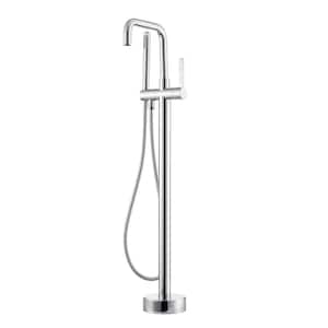 Delara Single-Handle Freestanding Tub Faucet with Hand Shower in Chrome