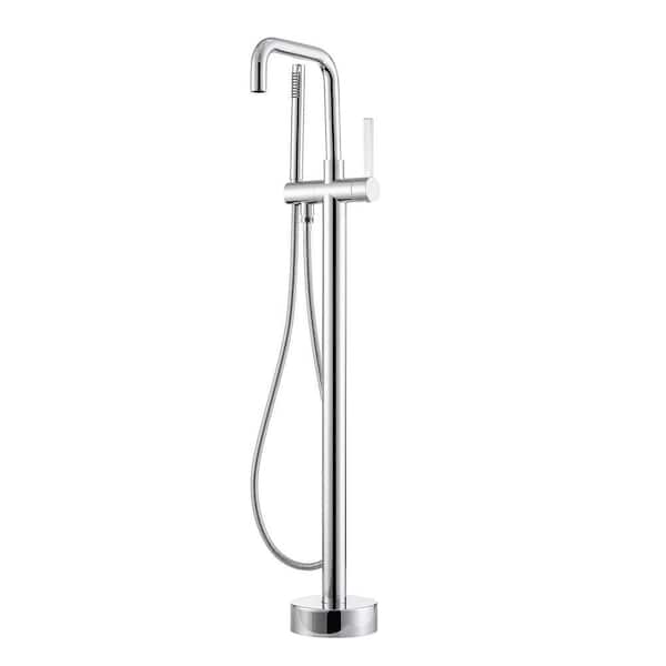 ROSWELL Delara Single-Handle Freestanding Tub Faucet with Hand Shower in Chrome