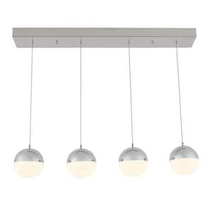 Sparkle 21-Watt 4-Light Glam Chrome Plated Integrated LED Pendant Light