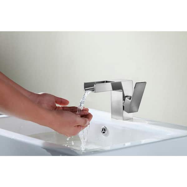Zhona Series Single Hole Single-Handle Low-Arc Bathroom Faucet in Brushed Nickel