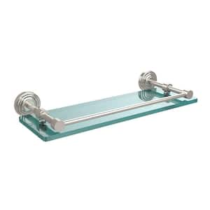Waverly Place 16 in. L x 3 in. H x 5 in. W Clear Glass Bathroom Shelf with Gallery Rail in Polished Nickel