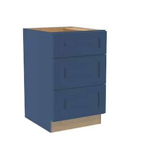 Grayson Mythic Blue Painted Plywood Shaker Assembled Base Drawer Kitchen Cabinet 21 W in. 24 D in. 34.5 in. H