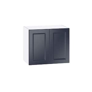 Devon Painted Blue Recessed Assembled Wall Kitchen Cabinet with Full Height Doors (24 in. W x 20 in. H x 14 in. D)