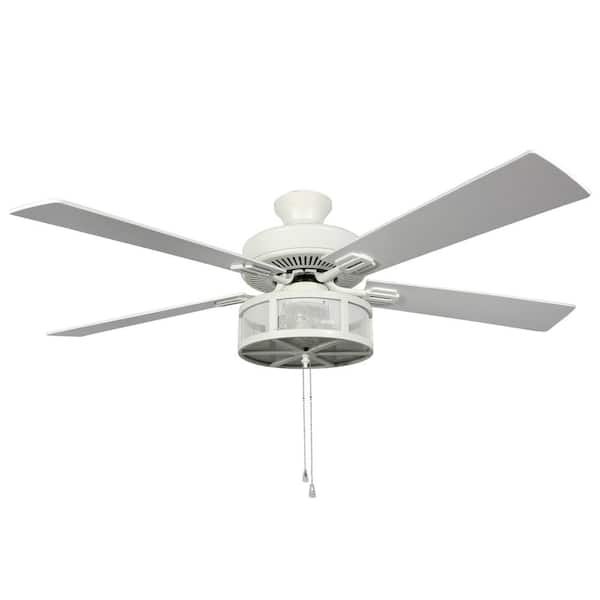 Paige 52 in. LED Indoor White Ceiling Fan with Light