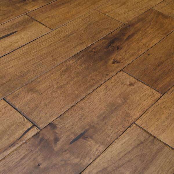 ASPEN FLOORING Newbury Caucho Wood 3/4 in. T x 4.5 in. W Light Distressed Solid Hardwood Flooring (21.82 sqft/case)