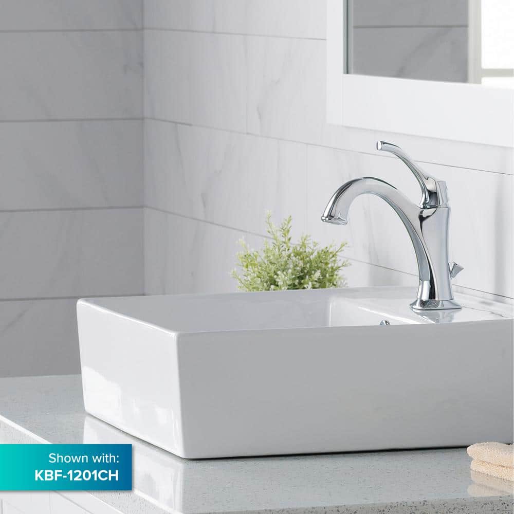 Modern Square White Ceramic Vessel Bathroom Sink, 18.5"