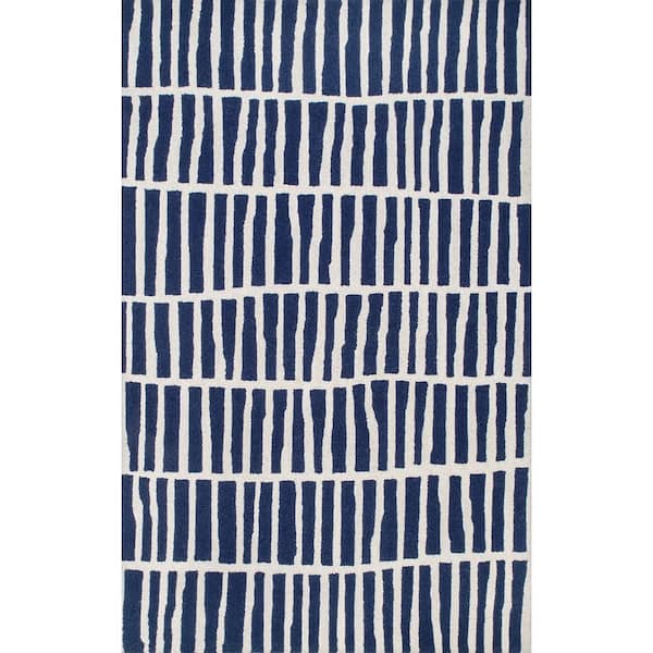 nuLOOM Lemuel Geometric Navy 4 ft. x 6 ft. Indoor Area Rug