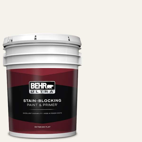 BEHR ULTRA 5 gal. #BWC-11 Fresh Popcorn Flat Exterior Paint & Primer