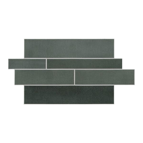 Interlocking Green Mixed 6 in. x 6 in. Stone Composite Peel and Stick Backsplash Wall Tile (1-Pack)