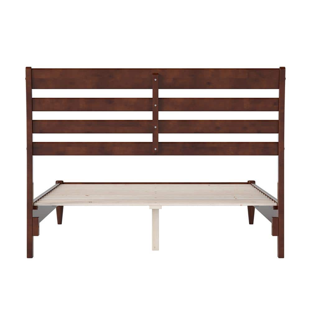Savannah Walnut Full Solid Wood Low Profile Platform Bed