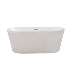 Cielo 59 in. Acrylic Flatbottom Non-Whirlpool Soaking Bathtub in White