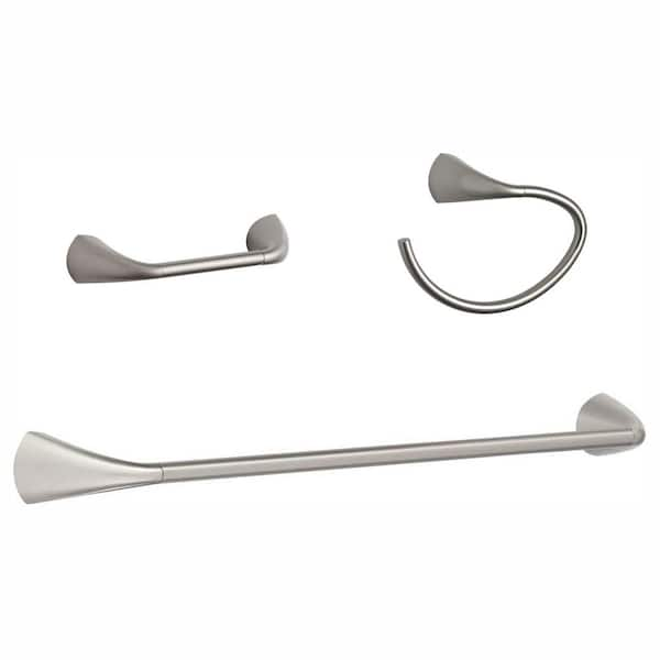 KOHLER Alteo 3 Piece Hardware Bundle with Towel Bar Towel Ring and Toilet Paper Holder in Brushed Nickel K 37051 BN 37054 BN 37057 BN The Home Depot