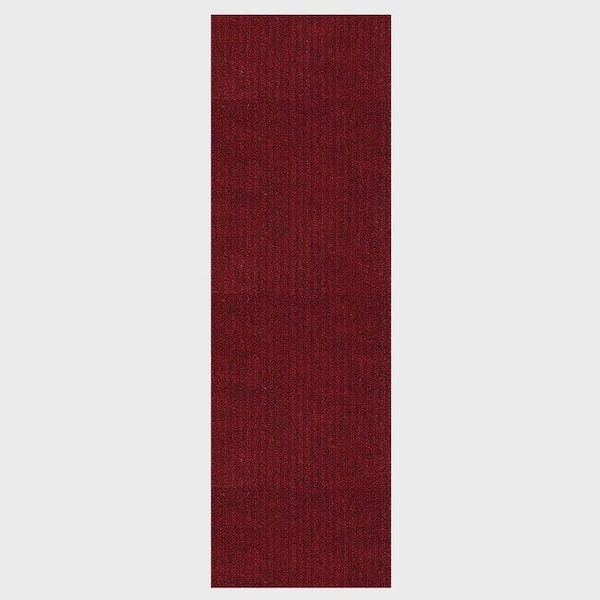 Heavy Duty Solid Red 31 in. W x 7 ft. L Indoor/Outdoor Runner Rug/Stair Runner 18.2 sq. ft.