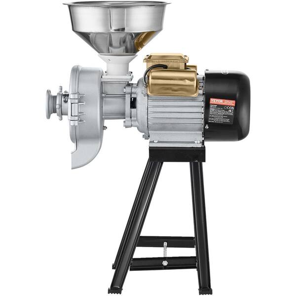 Electric Grain Mill Grinder, 3000-Watt Spice Grinders, Commercial Corn Mill with Funnel, Thickness Adjustable Machine
