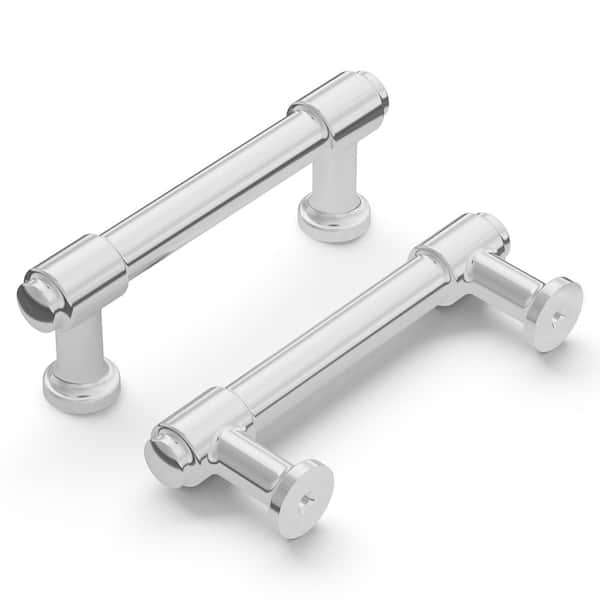 HICKORY HARDWARE Piper Collection Pull 3 in. (76 mm) Center to Center Chrome Finish Modern Zinc Bar Pull (1 Pack )
