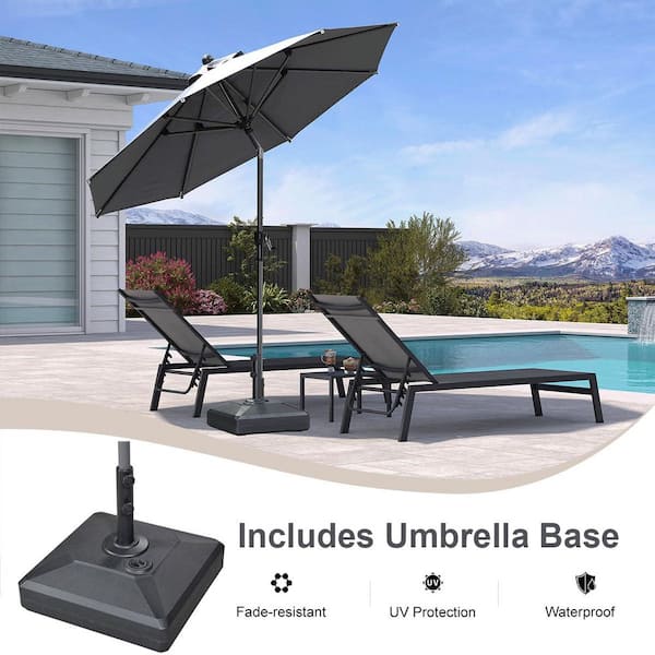 backyard creations 10 offset patio umbrella weighted base Garden 10 inch ft Offset Cantilever Umbrellas w/ Base Weights Included for Outdoor Patio Shade, Gray, Size: 10'