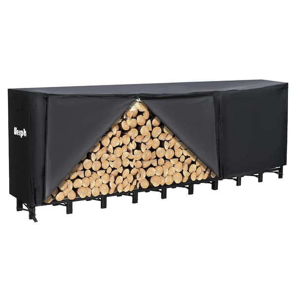 12 ft. Firewood Rack Outdoor, Heavy Duty Firewood Storage Rack, Outdoor Firewood Rack with Cover