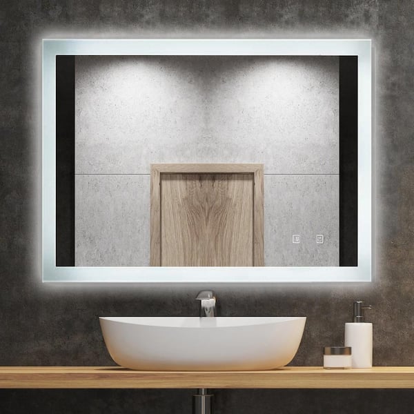 Ivy Bronx 24 in. W x 36 in. H Oval Frameless LED Light Bathroom Vanity  Mirror & Reviews