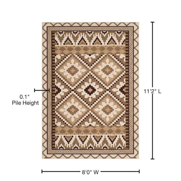 Safavieh Outdoor VER096-3413 Veranda Beige / Grey Rug - 2' 3 x 14