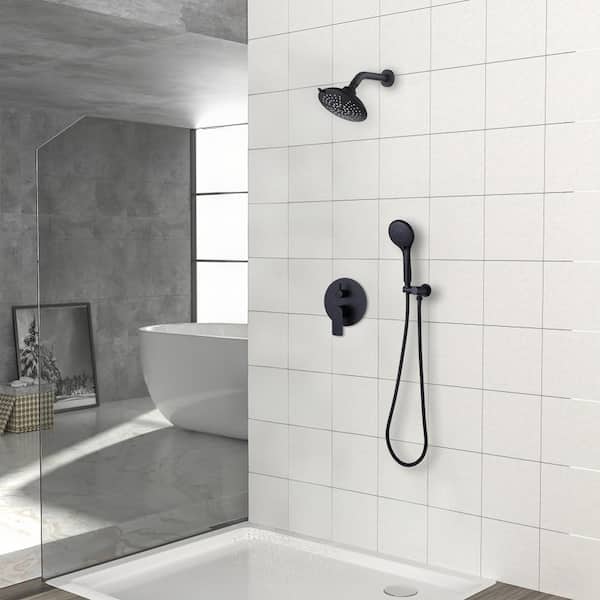 5-Spray Patterns 6 in. Wall Mount Dual Shower Heads Shower System 4.4 GPM with 3-Setting Hand Shower in Polished Chrome