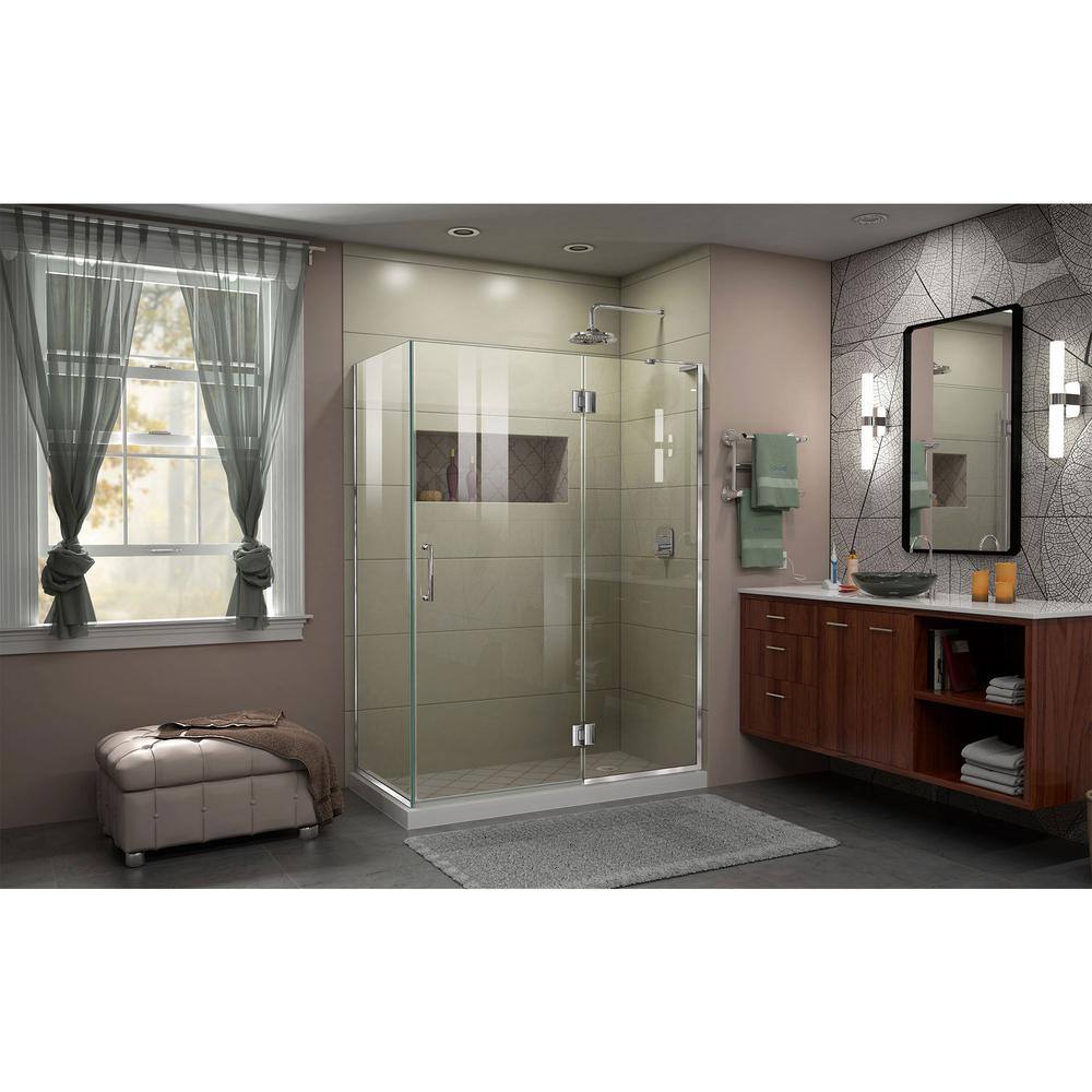 Unidoor-X 48" x 72" Frameless Clear Glass Hinged Shower Enclosure