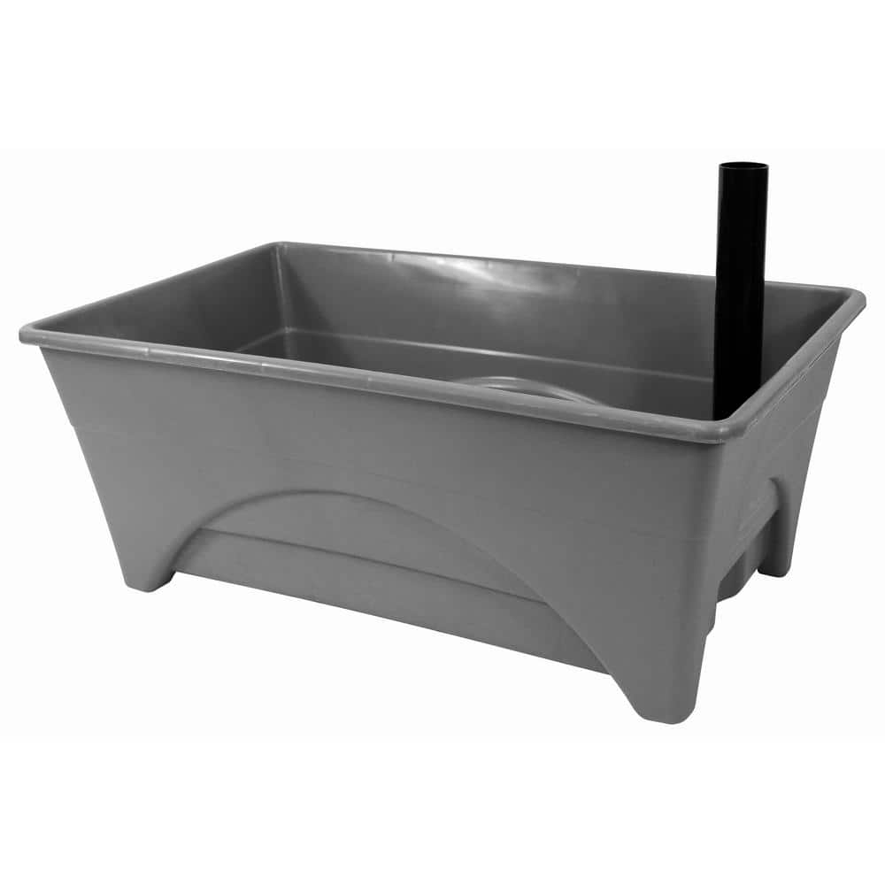 CITY PICKERS 12 in. L x 20 in. W x 8 in. H Stone Gray Plastic Patio