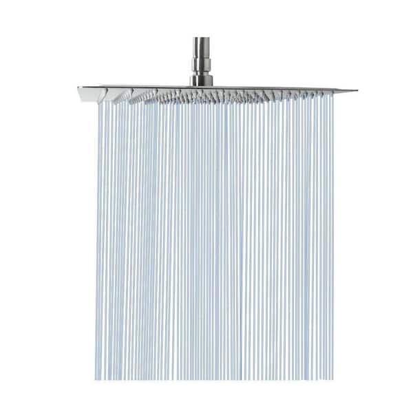 1-Piece 12 in. Stainless Steel Square Rainfall Shower in Brushed Nickel, Waterfall Bath Shower Body Covering