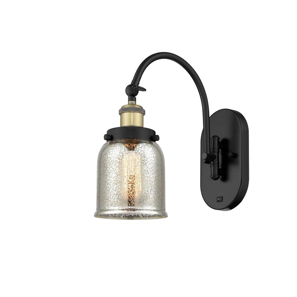 Bell 1-Light Black Antique Brass, Silver Plated Mercury Wall Sconce with Silver Glass Shade price history on PriceWatchPro