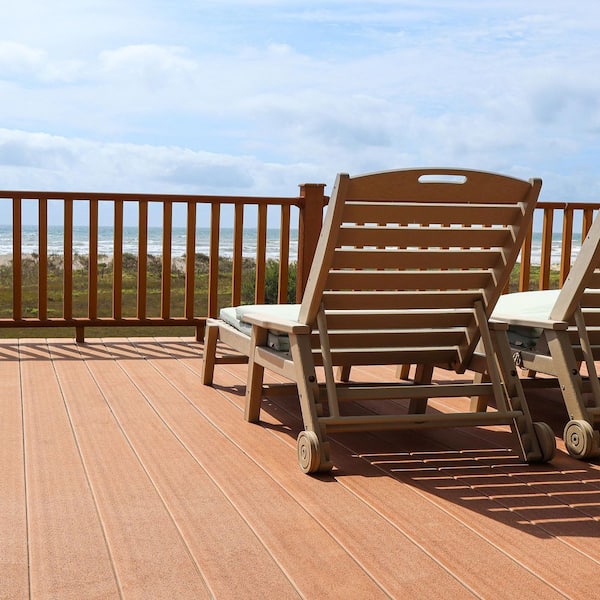 DuxxBak Water-Shedding 1 in. x 6 in. x 12 ft. Dark Mahogany