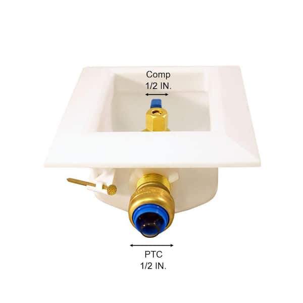 1/2 in. Brass Push-to-Connect Ice Maker Outlet Box