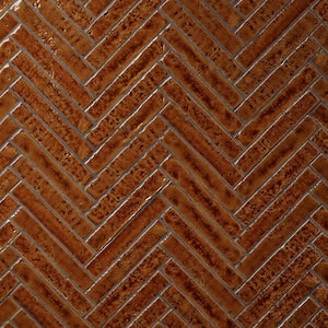 Virtuo Honey Brown 1.45 in. x 9.21 in. Polished Crackled Ceramic Subway Wall Tile (4.65 sq. ft./Case)