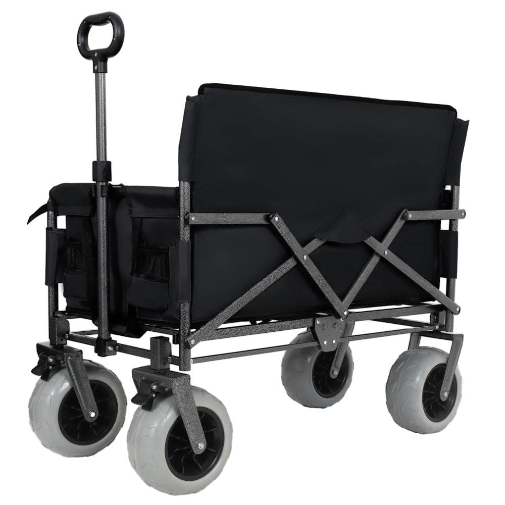 6.4 cu. ft. Steel Utility Wagon Garden Cart with Extended Height Wall & Open Side in Black price history on PriceWatchPro