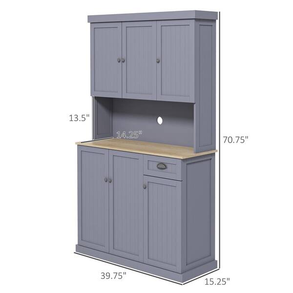 HOMCOM Grey Wooden Kids Corner Cabinet