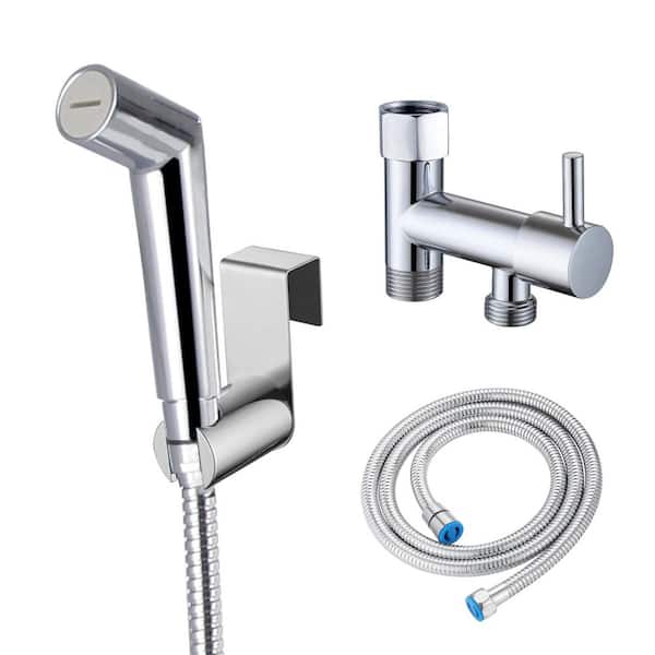 1 Handle Bidet Faucet with Handle Wall Mount Bidet Sprayer for Toilet in Chrome