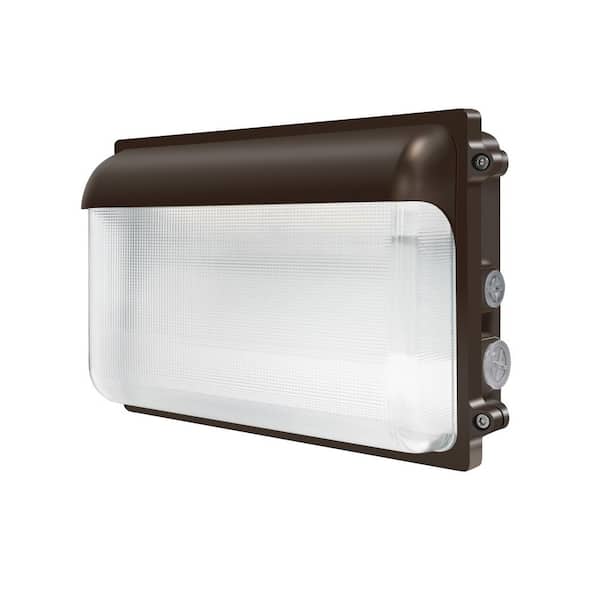 Dark Bronze 400-Watt Equivalent 10800Lumens Dusk To Dawn CCT Selectable Integrated LED Wall Pack Light Flood Light