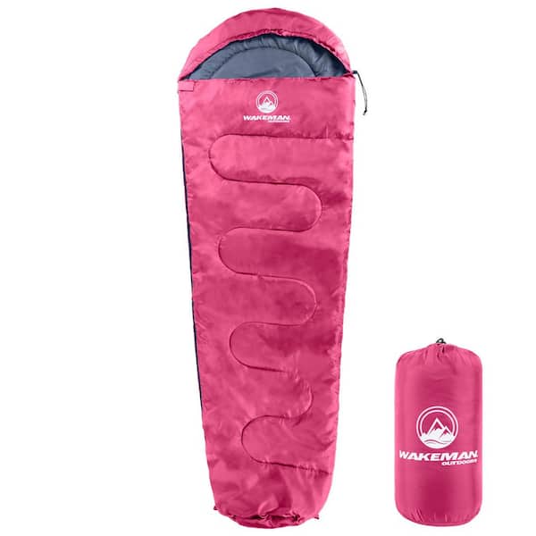 Mummy Sleeping Bag - Adult Cold Weather Sleeping Bag Rated to 10°F - Waterproof with Drawstring Hood, Pink