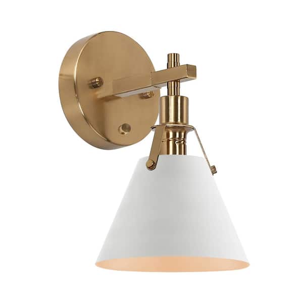 Photo 1 of Granville Collection 1-light Gold & White Sconce