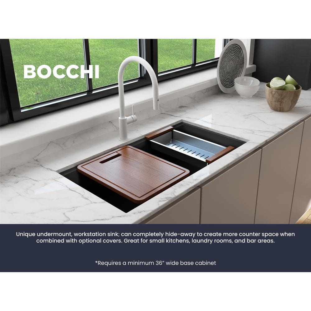 Matte Black Dual-Mount Granite Composite Kitchen Sink