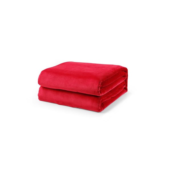 L'Baiet Red Fleece 60 x 80 100% Polyester Twin Blanket