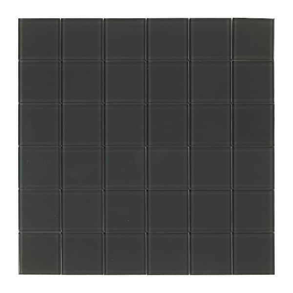 SpeedTiles Take Home Sample - Buis Dark Green 4 in. x 4 in. Glass Peel and Stick Wall Mosaic Tile (0.11 sq.ft./ 1-pack)