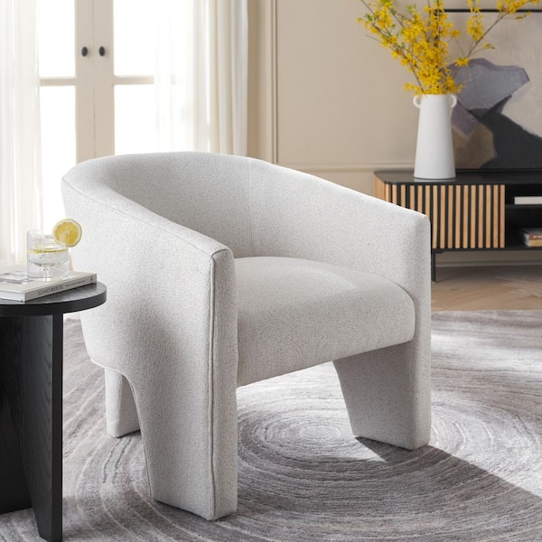 Lahela Creme Polyester Arm Chair