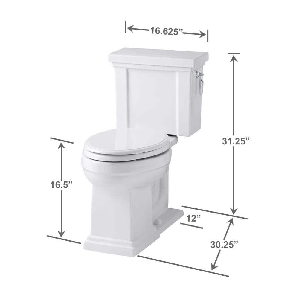 White High Efficiency Elongated Two-Piece Toilet