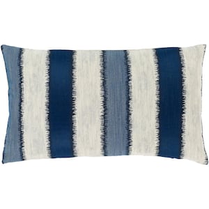 Ida Bright Blue 14 in. x 24 in. Rectangle Pillow Cover