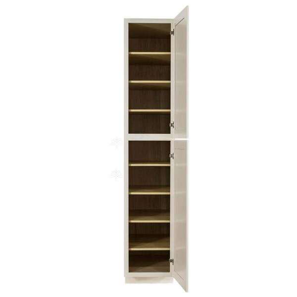 LIFEART CABINETRY Princeton Assembled 18 in. x 96 in. x 27 in. Tall Pantry with 2-Doors in Off-White