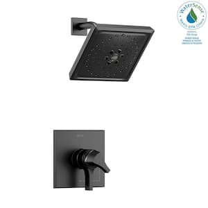 Zura 1-Handle Shower Faucet Trim Kit with H2Okinetic Spray in Matte Black (Valve Not Included)