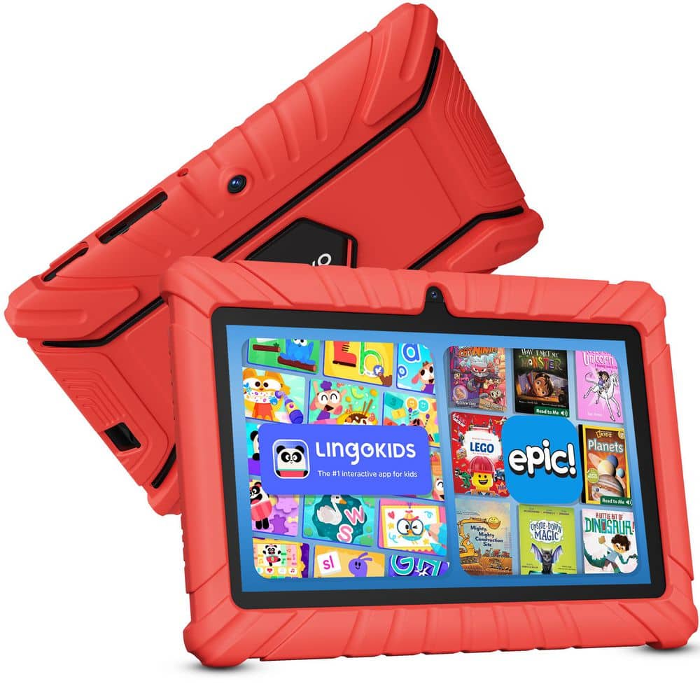 V8 Kids Tablet 32GB 7 in. WiFi Learning Tablet with Parental Controls, Shockproof Case, Epic and LingoKids-Red price history on PriceWatchPro