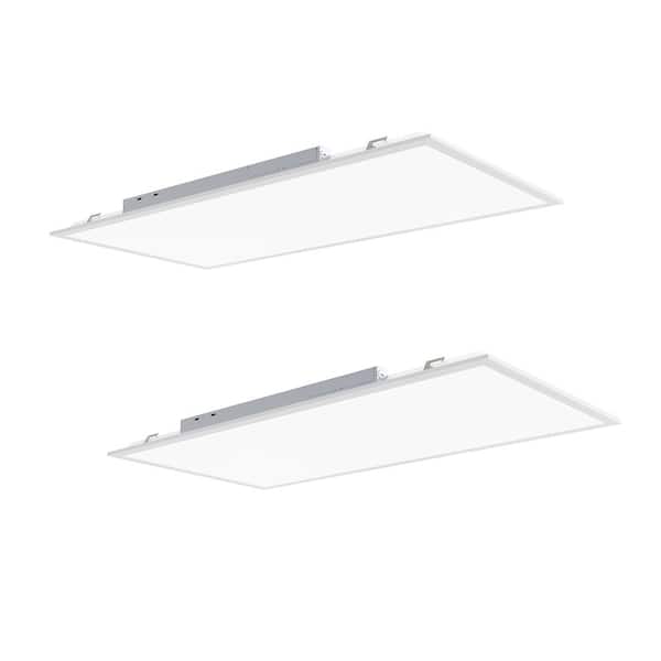 RUN BISON (2-Pack) 2 ft. x 4 ft. Low Glare 6000/7000/8000/10000 Lumens Integrated LED Panel Light UGR19 3000K/3500K/4000K/5000K